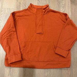 A New Day Vibrant Orange Fleece Top